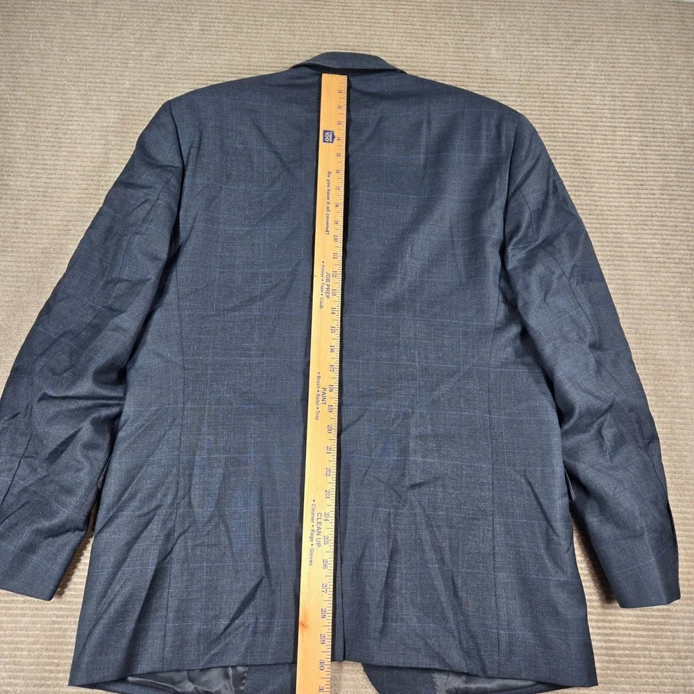 Lauren Ralph Lauren Mens 42R 38x29 Blue Windowpane‎ Check 100% Wool Suit